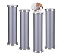 Set di 4 gambe del tavolino in vetro Gambe per Mobili in Alluminio Regolabili Nessun pugno Piedini da Tavolo autoadesivo Piedini di sostegno per bagno (40cm,grigio)