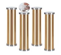 Set di 4 gambe del tavolino in vetro Gambe per Mobili in Alluminio Regolabili Nessun pugno Piedini da Tavolo autoadesivo Piedini di sostegno per mobile bagno,oro brillante (40cm)