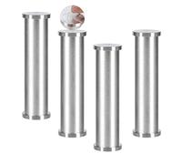 Set di 4 gambe del tavolino in vetro Gambe per Mobili in Alluminio Regolabili Nessun pugno Piedini da Tavolo autoadesivo Piedini di sostegno per bagno (25cm,levigatura argento)