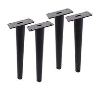 Set di 4 gambe di ricambio in metallo nero per tavolino da caffè e divano fai da te, design obliquo da 20 cm, capacità 1000 kg, elegante aggiornamento e supporto per mobili