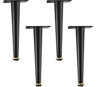 Set di 4 gambe in metallo regolabili in altezza (0 1 cm) con design affusolato per tavoli in ferro, divani, mobili TV, dritte 25,5 cm e 20,5 cm, gambe di ricambio