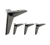 Set di 4 gambe inclinate per divano in metallo, 13 cm, nero, oro, argento, gambe di ricambio in ferro per letti, tavolini e poltrone, eleganti e grigie, 15 cm