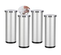 Set di 4 Gambe per Mobili in Alluminio Regolabili Nessun pugno gambe del tavolino in vetro Piedini da Tavolo autoadesivo Piedini di sostegno per mobile bagno (15cm,Colore alluminio)