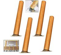 Set di 4 gambe per mobili in legno massello di faggio, gambe inclinate in legno per tavoli da cucina, sala da pranzo, tavolino, letto, credenza, panca, mobile TV, gambe da 65 cm/25,6" con ac