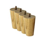 Set di 4 gambe per mobili in rovere massello, affusolate, gambe in legno naturale, per tavolino da caffè, TV, armadietto, altezza disponibile (6 70 cm), alta durezza e stabilità, filettatura M10, 10