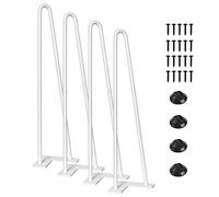 Set di 4 gambe per tavolo a forcina in metallo, gambe per mobili fai da te moderne da 20 pollici per tavolini da caffè, panche, sedie e scrivanie - Include viti e protezioni per i piedi, col