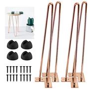 Set di 4 gambe per tavolo a forcina in metallo, gambe per mobili fai da te moderne da 20 pollici per tavolini da caffè, panche, sedie e scrivanie - Include viti e protezioni per i piedi, col