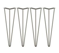 Set di 4 gambe regolabili in metallo resistente, 50 cm, piedini per divano, gambe per mobili industriali da caffè e scrivania, perfette per casa, ufficio e comodini (argento)