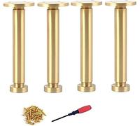 Set di 4 gambe regolabili per mobili in ottone massiccio, supporto per divano in metallo resistente, per armadio, tavolino da caffè, TV, mobile da bagno, finitura dorata, perfetto per divano e sedia