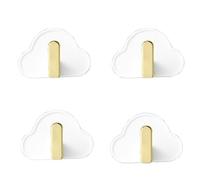 Set di 4 ganci da parete a forma di nuvola Ganci per asciugamani autoadesivi a forma di nuvola per bambini Bianco non perforante Adatto per asciugamani Zaini Cappelli Capispalla Chiavi Vestiti Bagno