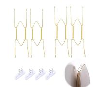 Set di 4 Ganci da Parete in Acciaio Inox per Piatti da 8 e 10 Pollici, Include 16 Custodie Protettive Trasparenti,Portapiatti da Parete per Esposizione Decorativa di Piatti,Porcellane e Opere d'Arte