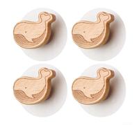 Set di 4 ganci decorativi da parete a forma di balena, in legno, per qualsiasi stanza della casa