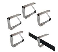 Set di 4 Ganci Ferma Tovaglia in Acciaio Inossidabile 5x4 cm, Clip Fermatovaglia Resistenti per Outdoor Picnic Party, Barbecue, Feste, Tavoli Interni ed Esterni, Argento