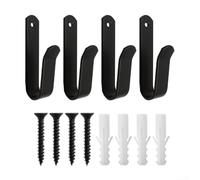 Set di 4 ganci singoli in acciaio inox, montaggio a parete per una pratica conservazione in casa e hotel (nero)