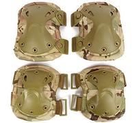 Set di 4 ginocchiere e gomitiere tattiche militari/protezioni tattiche sportive di sicurezza/ginocchiere di sicurezza per caccia militare Airsoft (B)