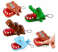 Set di 4 giocattoli da dentizione a forma di coccodrillo, squalo, ippopotamo e cane, struttura robusta, facile da giocare, colori casuali, divertente gioco per la vita quotidiana privata