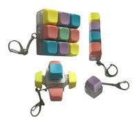 Set di 4 giocattoli per tastiera fidget mini, portachiavi antistress, clicker a decompressione a colori macaron, giocattoli portatili fidget giocattoli, ciondolo chiave, decorazione da scrivania