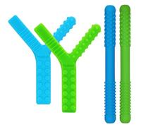 Set di 4 giocattoli sensoriali da masticare per bambini autistici, cannucce in silicone per autismo, ADHD, SPD, morso o bisogni speciali, giocattoli sensoriali per bambini da 1 a 3 anni