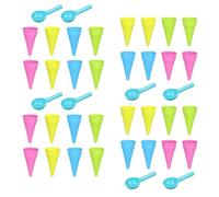 Set di 4 Giocattoli Spiaggia All'aperto, Gioco Giocattoli Spiaggia Cono con Cucchiai, Giochi GelatiSabbia, Stampaggio Sabbia, GiocattoliArena per Giochi Al Mare per Bambini Piccoli E Bambini