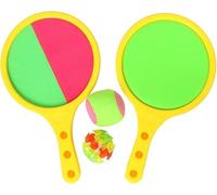 Set di 4 Giochi con Velcro per Bambini, 2 in 1, per Spiaggia, Tennis, Softball e Giochi Sportivi, Sabbia Beach Toys per Bambini, Set da 2 battiti, 2 Palline (Arancione)