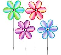 Set di 4 girandole a forma di petalo per cortile, spaventare gli, resistenti alle intemperie, decorazioni primaverili per cortile, patio, prato, terrazza