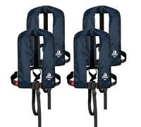 Set di 4 giubbotti automatici da 12 miglia, diversi modelli, Blu mare, 165N + Lifebelt
