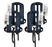 Set di 4 giubbotti automatici da 12 miglia, diversi modelli, Blu mare, 165N + Lifebelt + Wartungskits