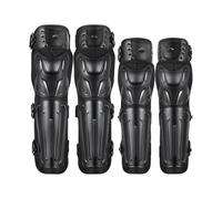 Set di 4 gomitiere e ginocchiere per moto, protezioni per ginocchiere e stinchi da motocross, protezioni per ginocchiere e gomitiere resistenti all'usura, agli urti e agli urti,Black Set-One Size