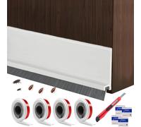 Set di 4 guarnizioni autoadesive per spazzolini da porta, 100 x 3 cm, bianco, ri