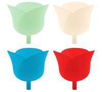 Set di 4 imbuto in silicone a forma di rosa, per olio, salse, liquidi, resistente alle fuoriuscite, lavabile in lavastoviglie, leggero, facile da riporre,