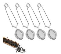 SET di 4 infusori tè a pinza in acciaio inox Ø 4,5 cm, infusore per tisane a maglia fine, filtro tè per infusione, colino per tè sfuso per un piacere ottimale