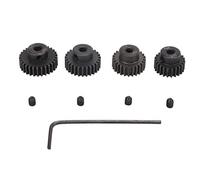 Set di 4 ingranaggi per motore RC, 48 denti, 23T, 25T, 27T e 29T, ingranaggi in metallo antiruggine per motore brushless da 1/10 per auto RC con albero da 3,175 mm, include viti a