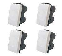 Set di 4 Interruttori Compatibili con bticino Matix, Interruttore Ideali per Frutti Elettrici e Compatibili con Bticino Matix Pulsanti (4 Interruttori Unipolari)