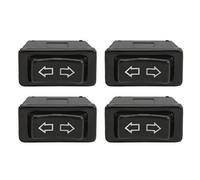 Set di 4 interruttori per alzacristalli elettrici, interruttori universali in vetro a 5 pin con lampada verde DC12V 24V