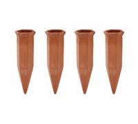 Set Di 4 Irrigatori Per Bottiglie In Terracotta. Irrigazione Efficiente