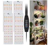 Set di 4 lampade a LED a spettro completo, 540 LED, con timer 3/9/12h e 10 luminosità, luce vegetale per fiori, verdure, idroponica e Semina, adatte per principianti e giardinieri al
