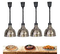 Set di 4 lampade riscaldanti Professionali per Alimenti, Regolabili e appendibili, per Mantenere Il Cibo Fresco e Delizioso. Lampada riscaldante Retrattile per ristoranti, Ideale per riscald