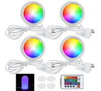 Set di 4 lampadine a LED per stampanti 3D, luce notturna, luce RGB, set di illuminazione a LED, per stampanti 3D, funzionamento USB, per modelli di luce notturna