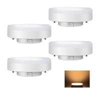 Set di 4 lampadine GX53 9 W, luce bianca calda, 3000 K, 230 V AC, 120 gradi, 600 lm, GX53, faretto da incasso per armadio, non dimmerabile, per lampada da soffitto