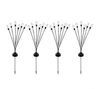 Set di 4 lanterne solari da terra per illuminazione esterna da giardino con design ad alta efficienza energetica e aspetto elegante (1)