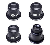 Set di 4 lenti d'ingrandimento (5x, 10x, 15x, 20x) per gioiellieri, lente d'ingrandimento tascabile a tubo singolo per riparazione di orologi e gioielli, lente d'ingrandimento portatile con lente