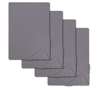 Set di 4 lenzuola con angoli CloudComfort Basic in jersey stretch grigio scuro 90 x 190 - 100 x 200 cm (4 pezzi), dunkelgrau