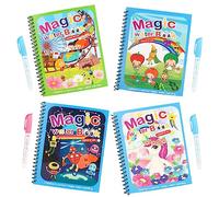 Set di 4 libri da colorare ad acqua, libro da colorare per bambini, magici libri da colorare con penna ad acqua, fumetto per bambini, ragazzi e ragazze, regalo di Natale unicorni