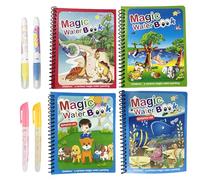 Set di 4 libri da colorare ad acqua magica - Libri da colorare ad acqua riutilizzabili con effetto colore magico - Divertimento senza fine con la tecnologia Water Wow