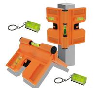Set di 4 livelle pieghevoli per tubi, con base magnetica, precisione di 0,1 gradi, per misuratore a bolla d'aria, tubi metallici per impianti idraulici HVAC, rosso, arancione, giallo (arancione)