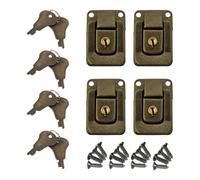 Set di 4 lucchetti vintage in ferro, accessori per la casa per portagioie, cassetta degli attrezzi e valigetta in legno con chiavi e viti, lucchetto per gioielli