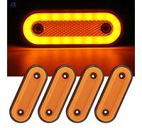 Set di 4 Luci a 6 Led Ingombro Laterale Fanale Fanalino Arancione 12/24V
