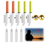 Set di 4 luci a LED per la pesca, campane di allarme da pesca,indicatore di abboccato da pesca, con fibbia, campanello di allarme di pesca, con caricatore e batteria per la pesca all'aperto