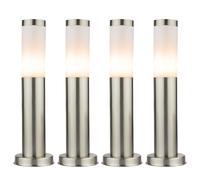 Set di 4 luci da esterno in acciaio inossidabile in un set con lampadine a LED