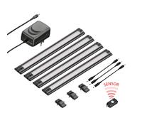 Set di 4 luci LED sottopensile SIRIS nero opaco con rilevatore di movimento [EEK: F]